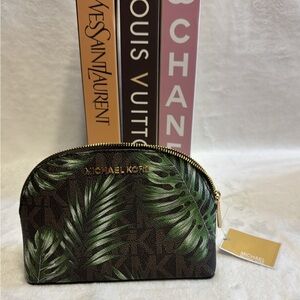 Michael Kors Green Leaf Patterned Clutch